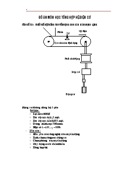 Đề tài Thiết kế hệ thống truyền động cho cân băng định lượng