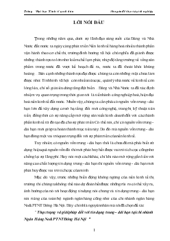 Đề tài Thực trạng và giải pháp đối với tín dụng trung - Dài hạn tại chi nhánh ngân hàng nông nghiệp và phát triển nông thôn đông Hà Nội