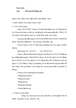 Mô giới bất động sản của Công ty cổ phần bất động sản và thương mại Tài Tâm