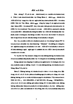 Tác động đối với tiến trình hội nhập kinh tế Việt nam vào AFTA, APEC và WTO