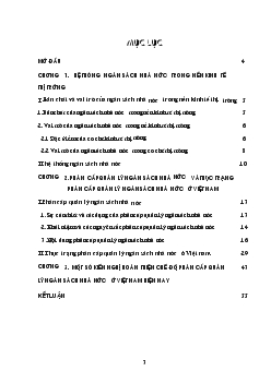 Đề tài Những bất cập và giải pháp hoàn thiện chế độ phân cấp quản lý ngân sách nhà nước ở Việt nam trong điều kiện hiện nay