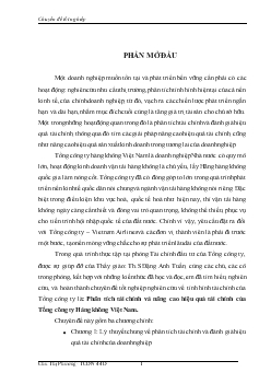 Đề tài Phân tích tài chính và nâng cao hiệu quả tài chính của Tổng công ty Hàng không Việt Nam