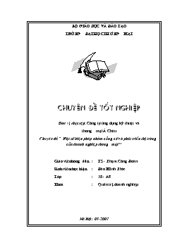 Chuyên đề Một số biện pháp nhằm củng cố và phát triển thị trường của doanh nghiệp thương mại