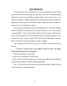 Đề tài Các bước của quá trình ra quyết định và trình tự logic của chúng. Minh họa bằng thực tiễn doanh nghiệp