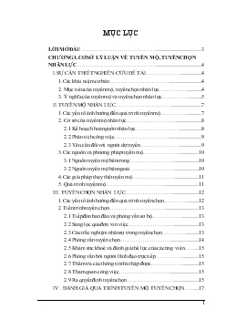 Đề tài Hoàn thiện công tác tuyển mộ và tuyển chọn Nhân lực của tổ chức trong giai đoạn hiện nay