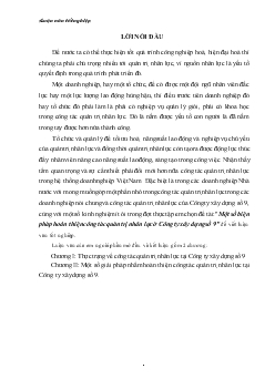 Đề tài Một số biện pháp hoàn thiện công tác quản trị nhân lực ở Công ty xây dựng số 9