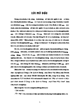 Đề tài Một số vấn đề về hiệu quả kinh doanh ở Công ty Du lịch và Thương mại Than Việt Nam
