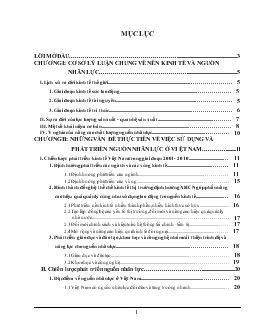 Đề tài Nguồn lực con người - Yếu tố cơ bản để phát triển xó hội, tăng trưởng kinh tế nhanh, bền vững, con người là nguồn nhân lực, là yếu tố quyết định sự phát triển trong thời kỳ công nghiệp hóa - Hiện đại hóa đất nước