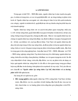 Đề tài Nguồn nhõn lực nông thôn: Lợi thế, thách thức và xu hướng phát triển