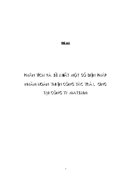 Đề tài Phân tích và đề xuất một số biện pháp nhằm hoàn thiện công tác trả lương tại công ty Matexim