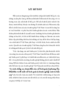 Đề tài So sánh những ưu nhược điểm của mô hình quản lý phương Tây, Nhật Bản và đề xuất mô hình quản lý doanh nghiệp nước ta hiện nay