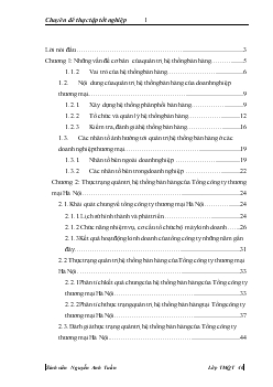 Đề tài Thực trạng quản trị hệ thống bán hàng tại Tổng công ty Thương mại Hà Nội