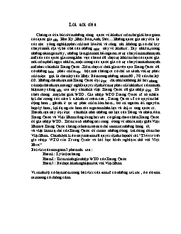 Đề tài Tiến trình gia nhập WTO của Trung Quốc và bài học kinh nghiệm đối với Việt Nam