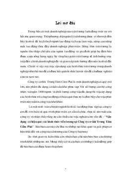 Đề tài Vận dụng có hiệu quả các hình thức tiền lương tại Công ty cơ khí Trung Tâm Cẩm Phả
