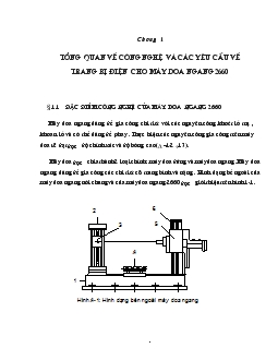 Tổng quan về công nghệ và các yêu cầu về trang bị điện cho máy doa ngang 2660