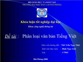Khóa luận Phân loại văn bản Tiếng Việt