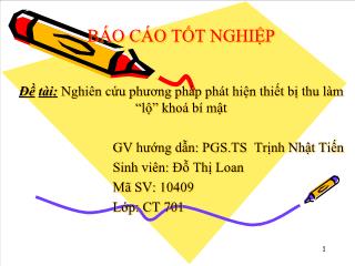 Nghiên cứu phương pháp phát hiện thiết bị thu làm “lộ” khoá bí mật