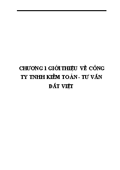 Báo cáo thực tập kế toán tại công ty TNHH kiểm toán tư vấn Đất Việt