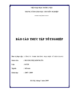 Chuyên đề Hạch toán bán hàng và xác định kết quả kinh doanh tại công ty TNHH thương mại điện tử Bảo Giang