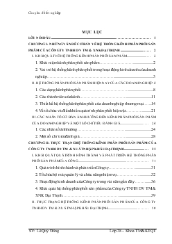 Chuyên đề Hoàn thiện kênh phân phối sản phẩm ở Công ty TNHH DV TM & XNK Đại Thịnh