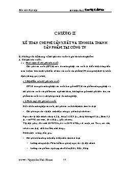 Chuyên đề Kế toán chi phí sản xuất và tính giá thành sản phẩm tại công ty cổ phần Kềm Nghĩa