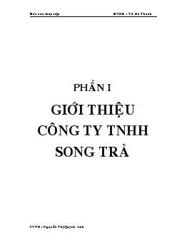 Chuyên đề Kế toán vốn bằng tiền và các khoản phải thu tại công ty TNHH Song Trà