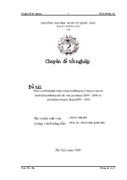 Chuyên đề Phân tích thống kê thực trạng lao động tại Công ty vận tải hành khách đường sắt Hà Nội giai đoạn 2004 – 2008 và giải pháp cho giai đoạn 2009 - 2010