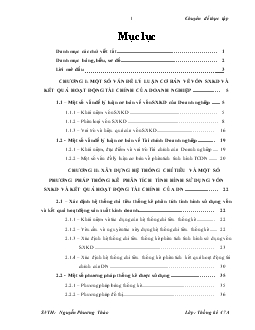 Chuyên đề Phân tích thống kê tình hình sử dụng vốn sản xuất kinh doanh và kết quả hoạt động tài chính của Xí nghiệp Sông Đà 12.5 thời kỳ 2003 – 2008