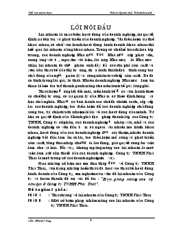 Đề tài Biện pháp nâng cao lợi nhuận ở Công ty TNHH Phú Thái