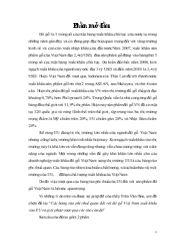 Đề tài Các hàng rào phi thuế quan đối với đồ gỗ Việt Nam xuất khẩu vào EU và giải pháp vượt qua các rào cản đó
