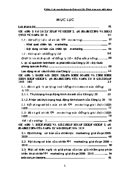 Đề tài Chiến lược marketing của Công ty 20: Thực trạng và giải pháp