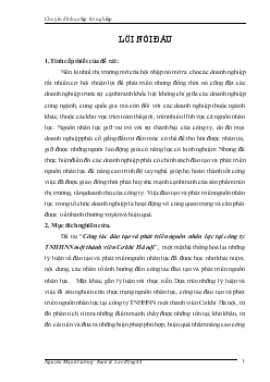 Đề tài Công tác đào tạo và phát triển nguồn nhân lực tại công ty TNHH nhà nước một thành viên Cơ khí Hà Nội