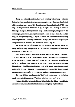 Đề tài Giải pháp nhằm nâng cao khả năng cạnh tranh của hàng dệt may Việt Nam trên thị trường quốc tế