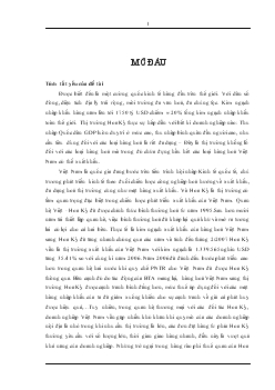 Đề tài Giải pháp thúc đẩy xuất khẩu hàng hóa của Việt Nam sang thị trường Hoa Kỳ trong điều kiện hội nhập kinh tế quốc tế
