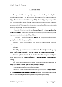 Đề tài Hoàn thiện cơ cấu bộ mỏy quản lý của công ty cổ phần tư vấn thí nghiệm thí công trình giao thông