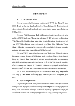 Đề tài Hoàn thiện hoạt động nhập khẩu của công ty TNHH phát triển công nghệ và kĩ thuật Nam Á trong thời gian tới