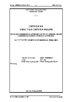 Đề tài Hoàn thiện kế toán chi phí sản xuất và tính giá thành sản phẩm tại công ty cổ phần cao su Hà Nội