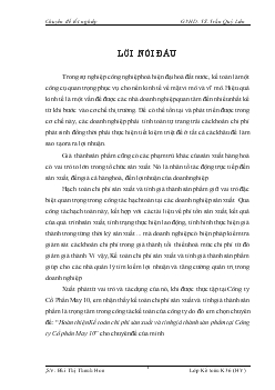Đề tài Hoàn thiện Kế toán chi phí sản xuất và tính giá thành sản phẩm tại Công ty Cổ phần May 10