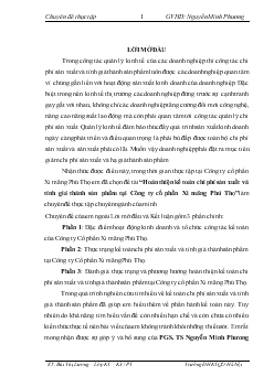 Đề tài Hoàn thiện kế toán chi phí sản xuất và tính giá thành sản phẩm tại Công ty cổ phần Xi măng Phú Thọ