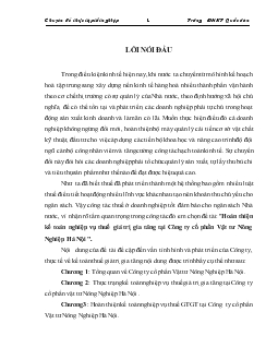 Đề tài Hoàn thiện kế toán nghiệp vụ thuế giá trị gia tăng tại Công ty cổ phần Vật tư Nông Nghiệp Hà Nội