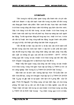 Đề tài Hoàn thiện kế toán tiền lương và các khoản trích theo lương tại công ty TNHH cơ khí và khu công nghiệp Việt Vương