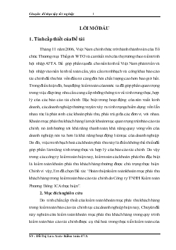 Đề tài Hoàn thiện kiểm toán khoản mục phải thu khách hàng trong kiểm toán Báo cáo tài chính do Công ty TNHH Kiểm toán Phương Đông ICA thực hiện