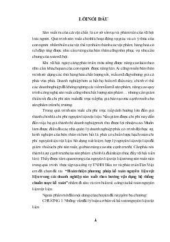 Đề tài Hoàn thiện phương pháp kế toán nguyên liệu vật liệu trong các doanh nghiệp sản xuất theo hướng vận dụng hệ thống chuẩn mực kế toán