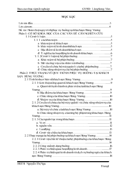 Đề tài Hoàn thiện quy trình phục vụ buồng tại khách sạn Hùng Vương