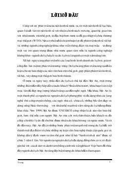 Đề tài Hoàn thiện quy trình phục vụ khách lưu trú tại bộ phận lễ tân của khách sạn Hoài Thành