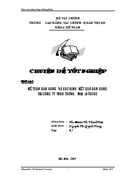 Đề tài Kế toán bán hàng và xác định kết quả bán hàng tại công ty TNHH thương mại Lathuso