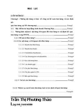 Đề tài Kế toán bán hàng và xác định kết quả bán hàng tại Công ty TNHH Đầu tư và Hợp tác Phát triển Hòa Thuận Phát