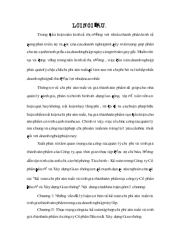 Đề tài Kế toán chi phí sản xuất và tính giá thành sản phẩm tại công ty Cổ phần Đầu tư và Xây dựng Giao thông