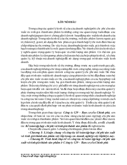 Đề tài Kế toán tập hợp chi phí và tính giá thành sản phẩm