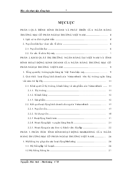 Đề tài Khái quát thị trường ngân hàng tại Việt Nam và tình hình hoạt động kinh doanh của ngân hàng thương mại cổ phần ngoại thương Việt Nam